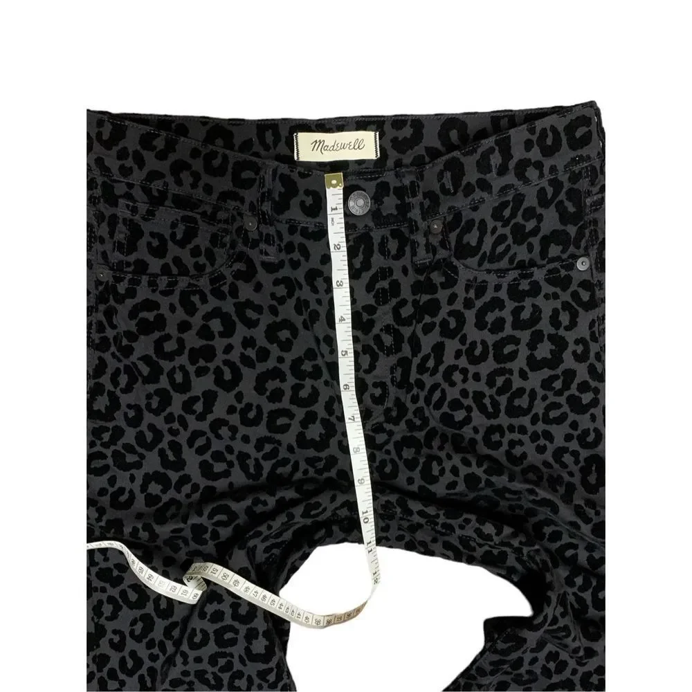 Madewell, 9” Mid-Rise Skinny Pants/Jeans, Flocked Leopard, Size 27, UGC - Picture 8 of 12